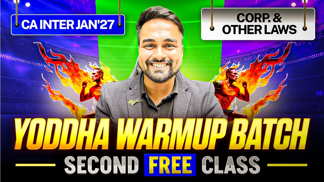 CA Inter Jan 2027 | Corporate & Other Laws Demo Class 2 | CA Inter Batch | ICAI | CA Shantam Gupta