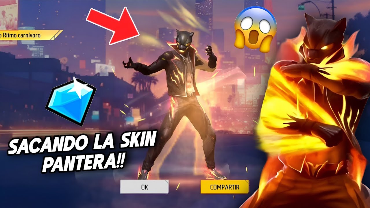 Sacando el conjunto Ritmo Carnivoro en la ruleta de tokens free fire 