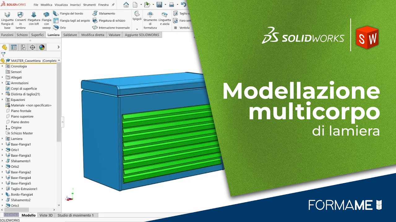 Modellazione multicorpo di lamiera in SolidWorks