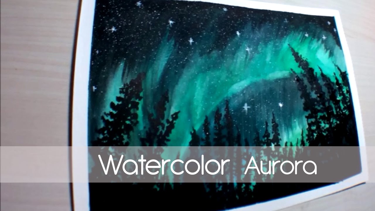 Watercolor art #3 - Aurora (Timelapse)