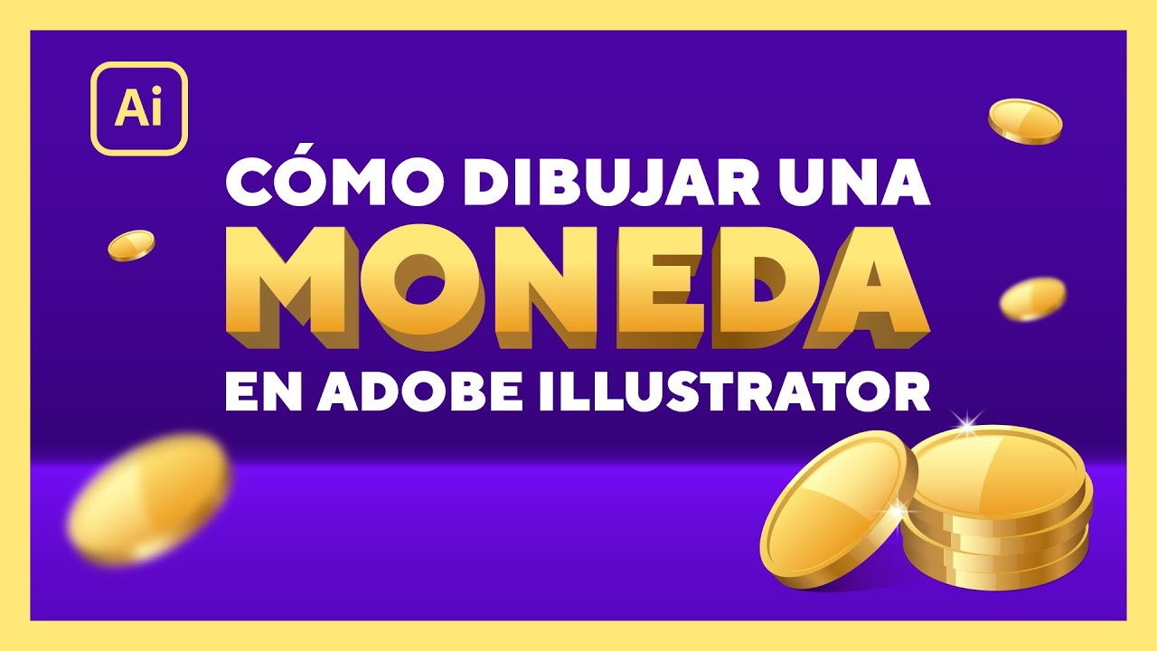 🟡 Cómo DIBUJAR una MONEDA con Adobe Illustrator | Dibujar sin tableta digital | Paso a paso 📚