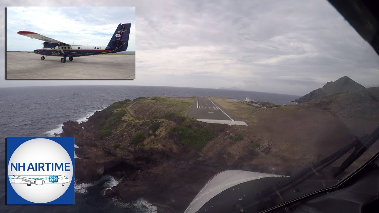 WINAIR TWIN OTTER COCKPIT VIEW TO SABA: SINT MAARTEN (SXM) - SABA (SAB) - SINT MAARTEN (SXM)