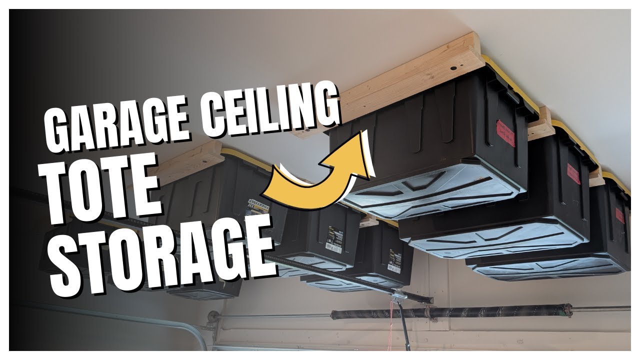 Ceiling Storage Hack for Totes and Bins | Maximize Small Garage Space | DIY Cheap Easy