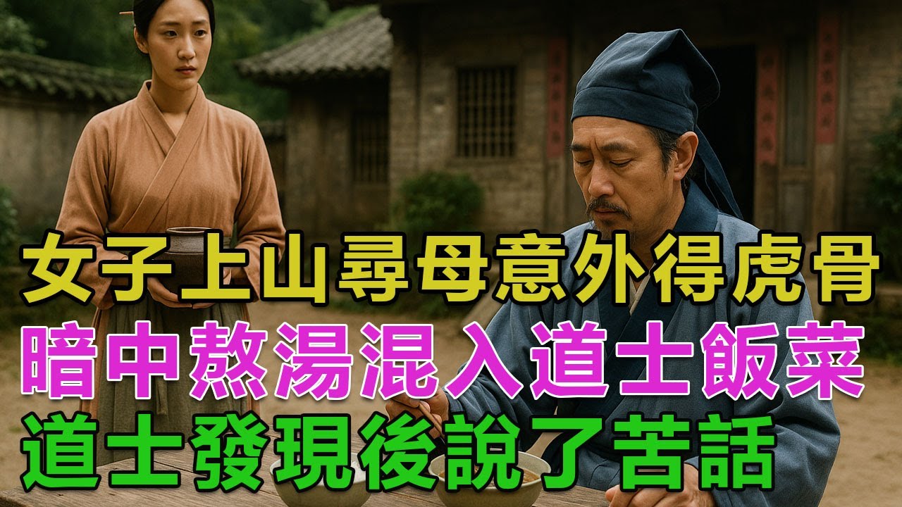 民間故事：女子上山尋母意外得虎骨，暗中熬湯混入道士飯菜, 道士發現後說了苦話