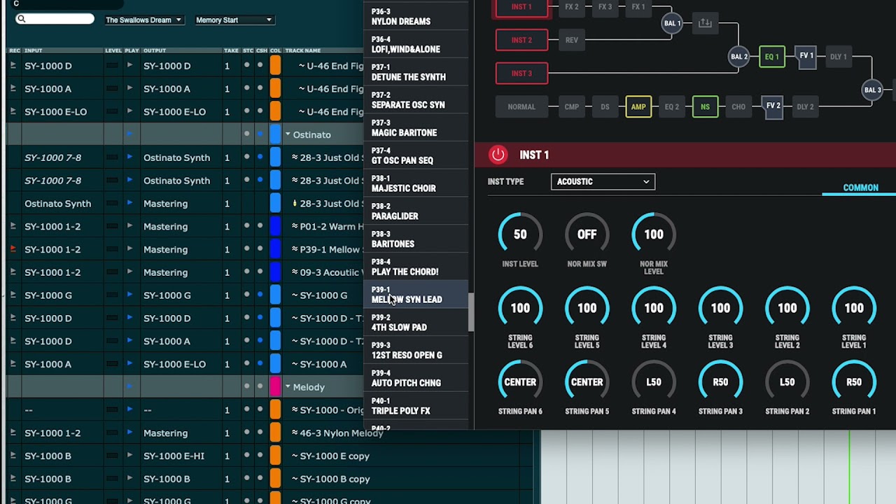Boss SY-1000 Resynthesis Master Stereo Recording Tutorial - Guitar Synth Demo Reamping