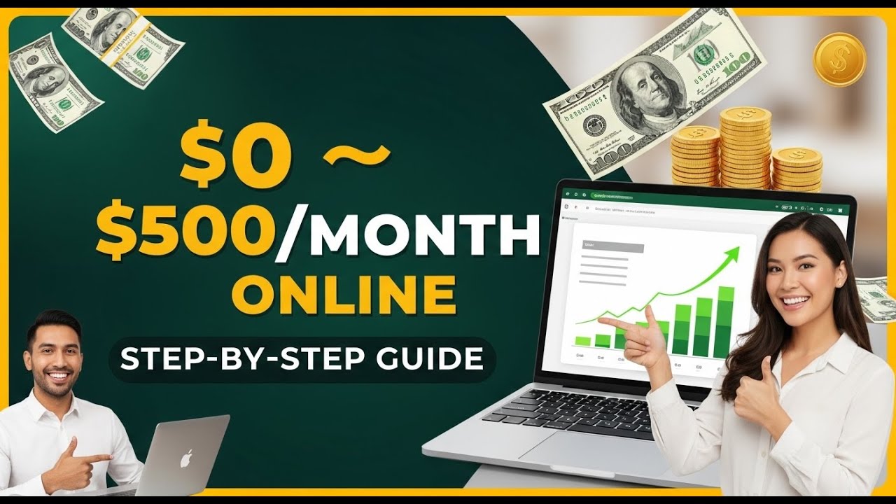 From $0 to $500/Month Online – A Beginner Friendly Step-by-Step Guide to Making Money Online