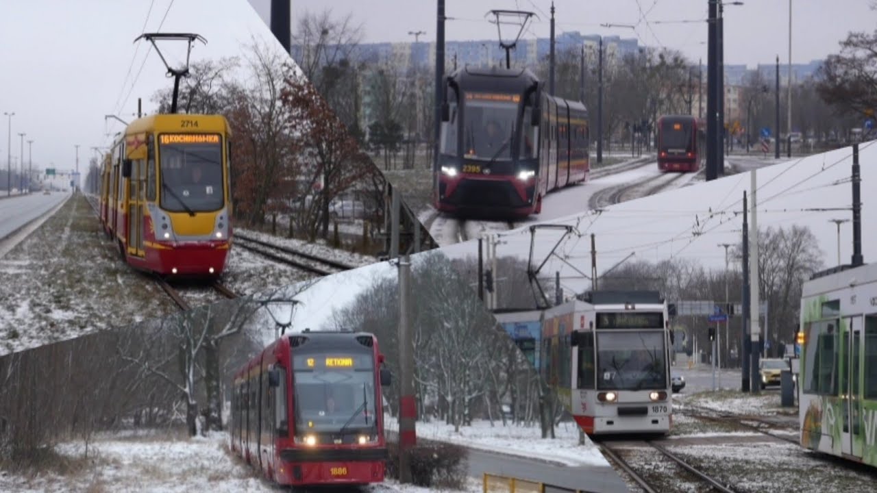 Tramwaje w Łodzi - zima 2024 / Trams in Lodz - winter 2024