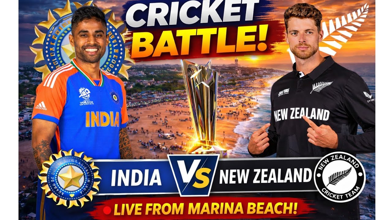 India vs New Zealand final match in marina beach / this is we a a 