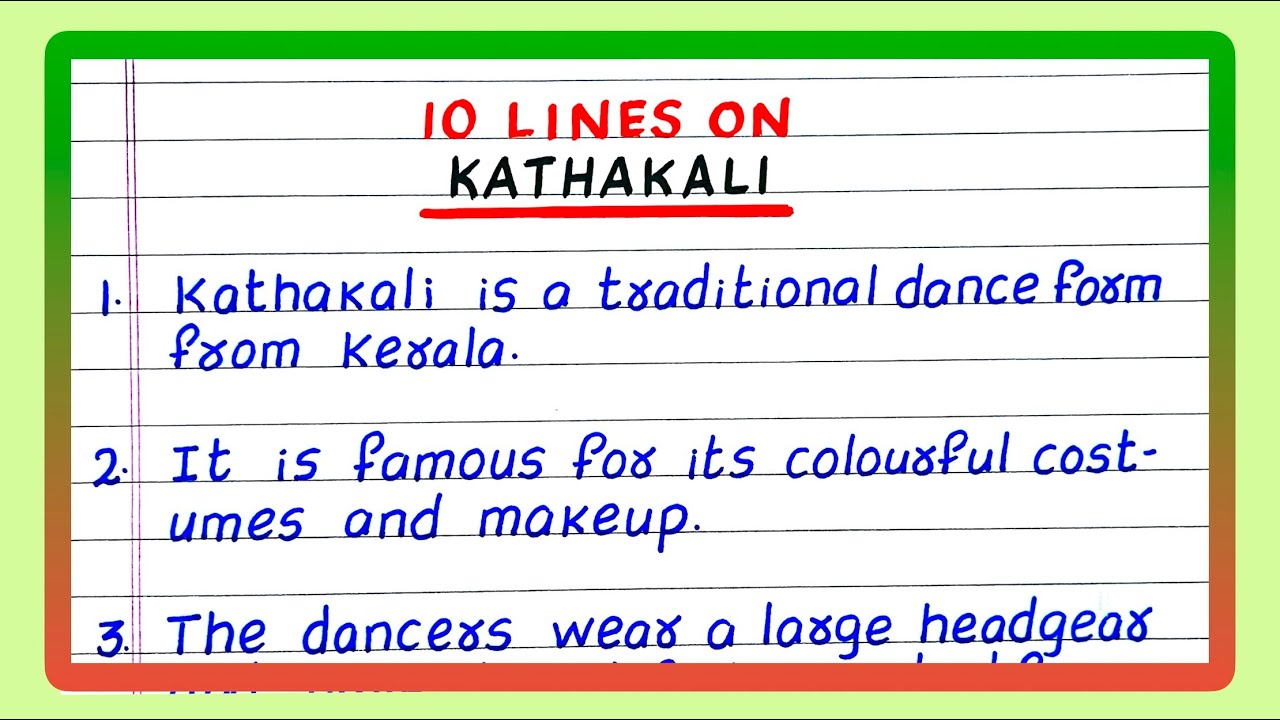 Few lines on Kathakali | 10 lines on Kathakali | Essay on Kathakali Dance | About Kathakali Dance