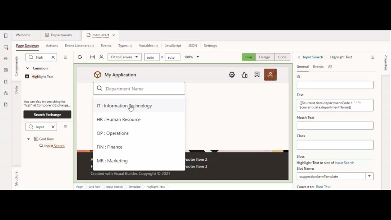 Input Search Advanced Layout In VBCS | Display Multiple Fields in Input Search In VBCS