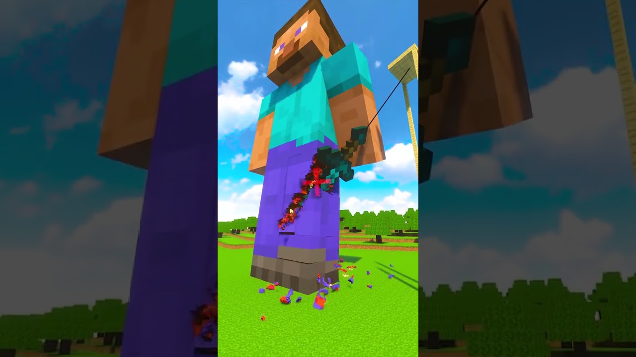 Which sword can take Steve down? #teardown #satisfyingvideos #destruction #Minecraft