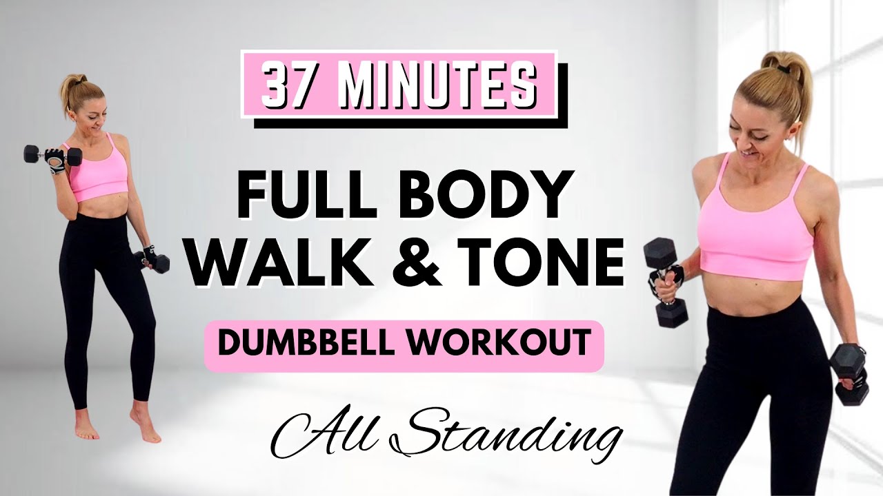 🔥37 Min WALK & TONE Dumbbell Workout🔥Burn Fat & Build Muscle🔥Full Body Compound Moves🔥