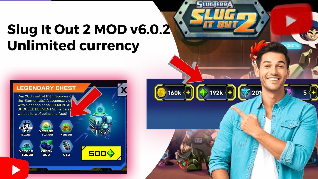 Update Slug It Out 2 MOD v6.0.2 | Get Unlimited Currency | Get Free Boxes | Buy All Slugs Upgraded