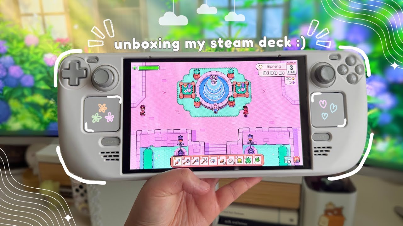 🤍 unboxing my steam deck oled - limited edition white 🤍 | aesthetic cozy gaming vlog ʕ•ᴥ•ʔ