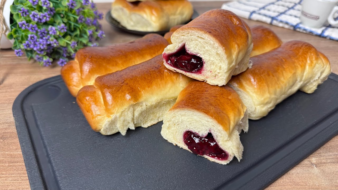 Секрет идеального теста раскрыт! Булочки с вишней как пух 🍒