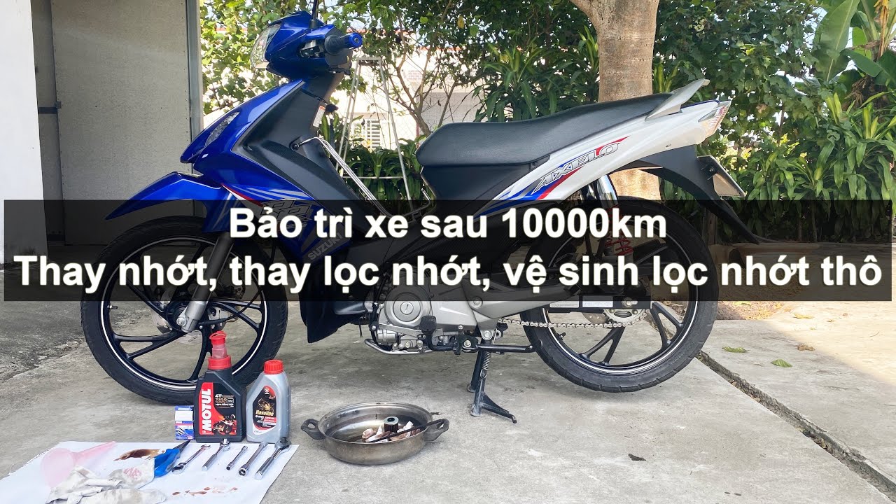 Suzuki Axelo 125 - Thay nhớt, thay lọc nhớt, vệ sinh lọc nhớt thô