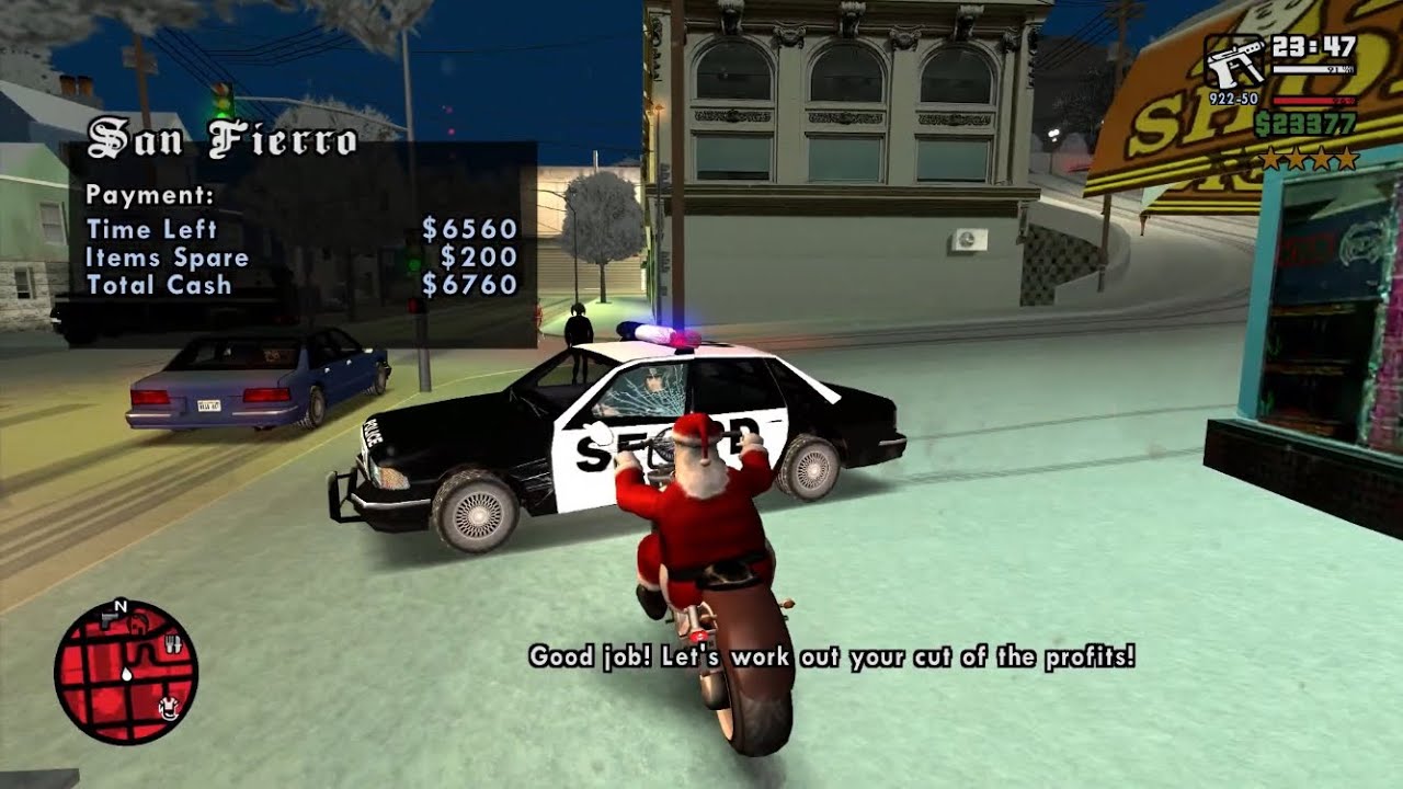 GTA San Andreas Winter Mod - 4 Stars Early San Fierro Courier 