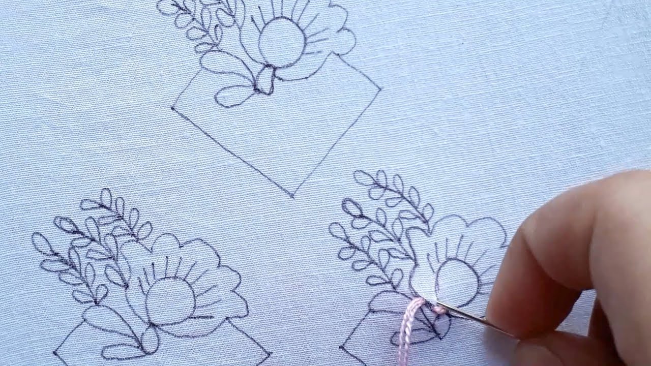 Hand Embroidery All Over Design for Dresses, Latest all over embroidery design
