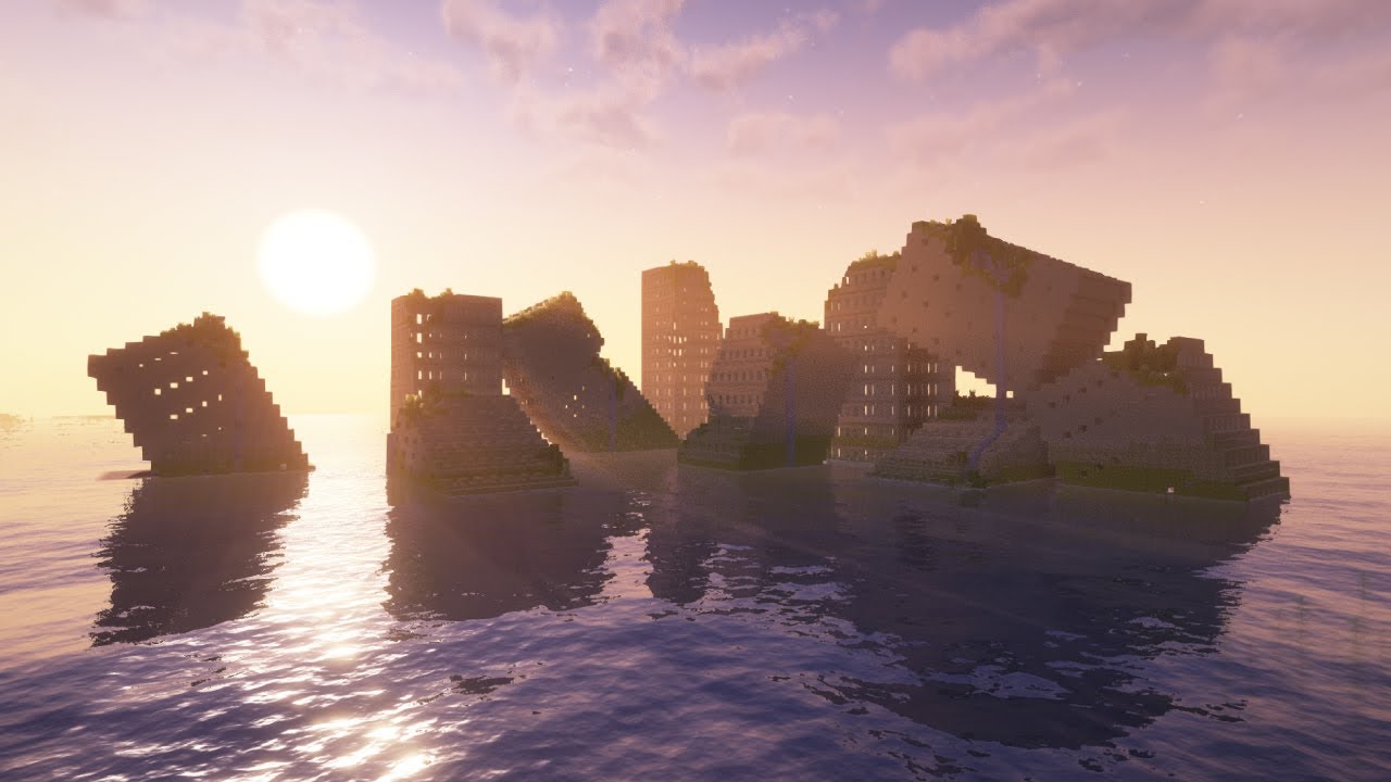 【Minecraft】荒廃した水没ビルの作り方(海上編)【マインクラフト】【マイクラ建築】【作り方】【解説】【サバイバル建築】How to create a sunken city