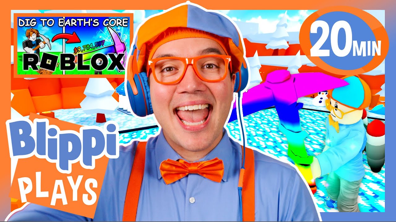 Blippi Dig to Earth's Core! ⛏️ | BEST OF BLIPPI PLAYS | Roblox Gaming Videos for Kids