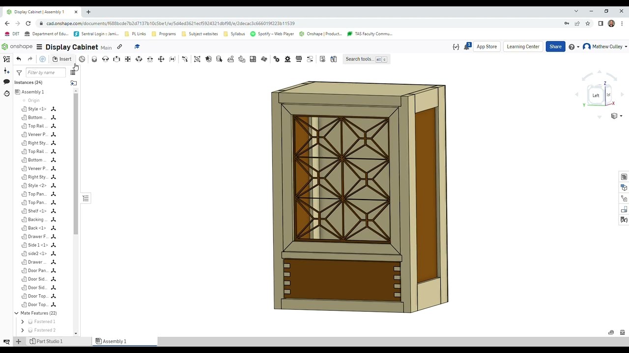 Onshape Tutorial 1 - Display Cabinet Side Panel