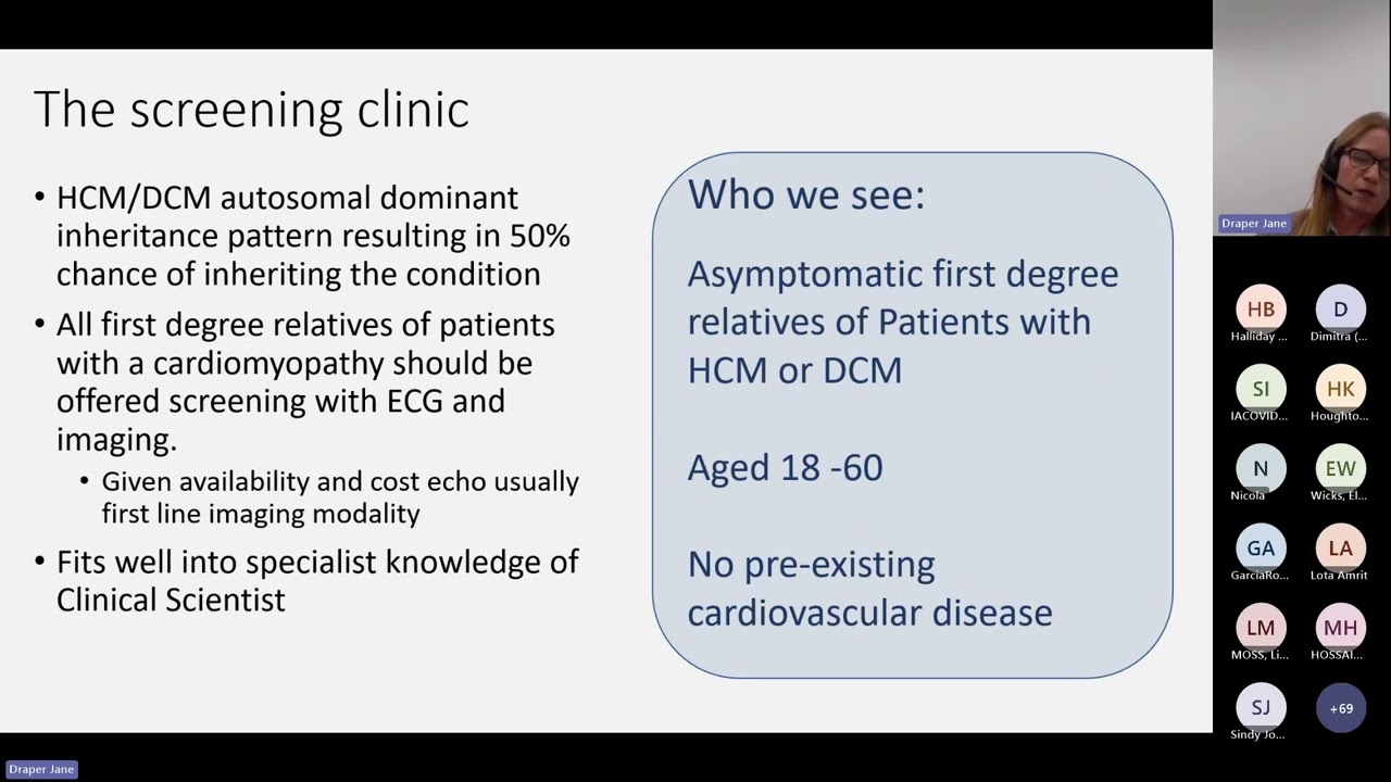 CLICC Day 8: Inherited cardiomyopathies - Clinical scientist led services