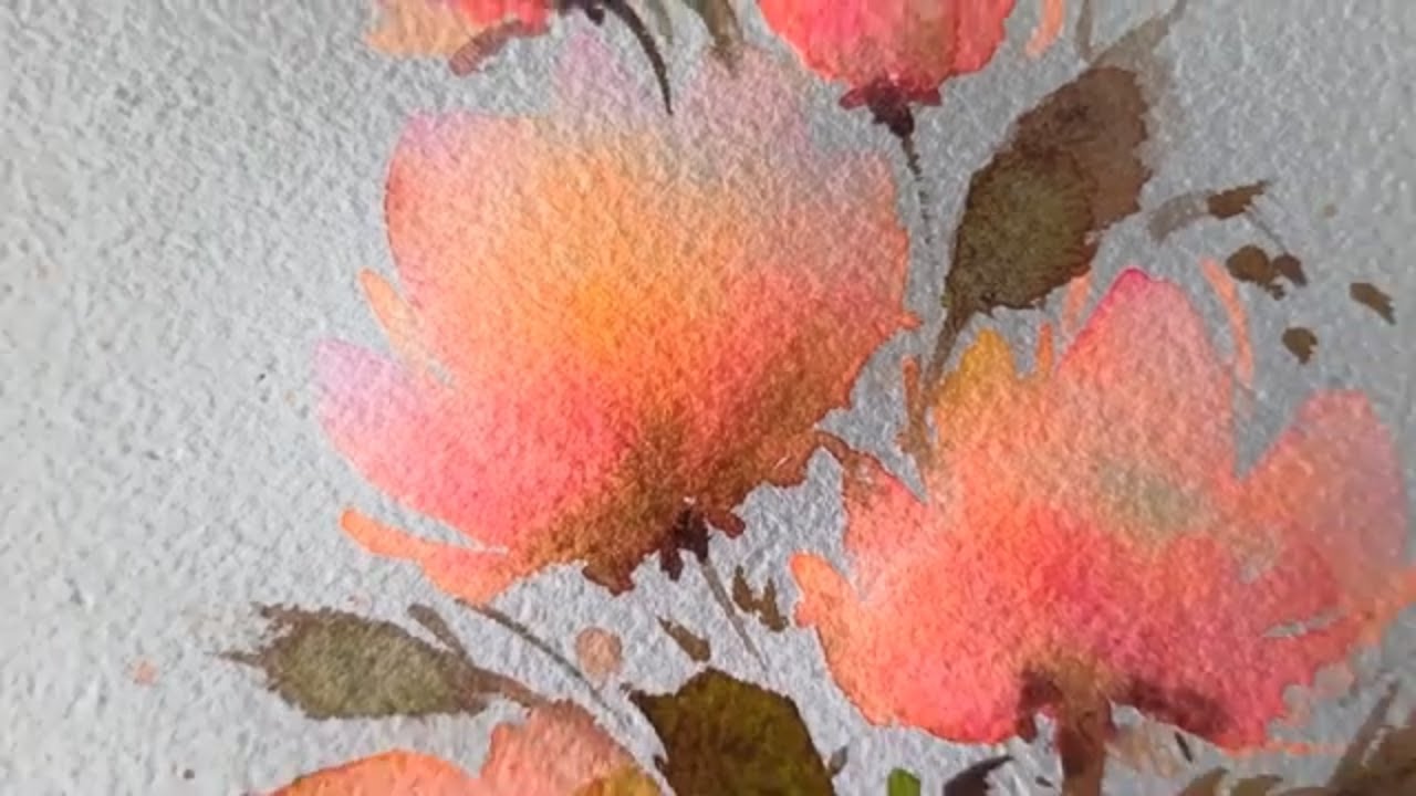 Escape With Stunning Watercolor Florals And Soothing Colors/Real time video