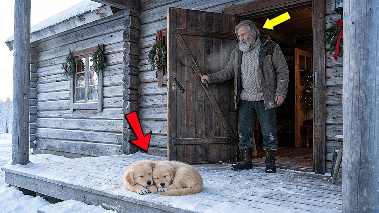 Un ofițer pensionat salvează doi căței înghețați pe verandă — ce se întâmplă apoi este incredibil!