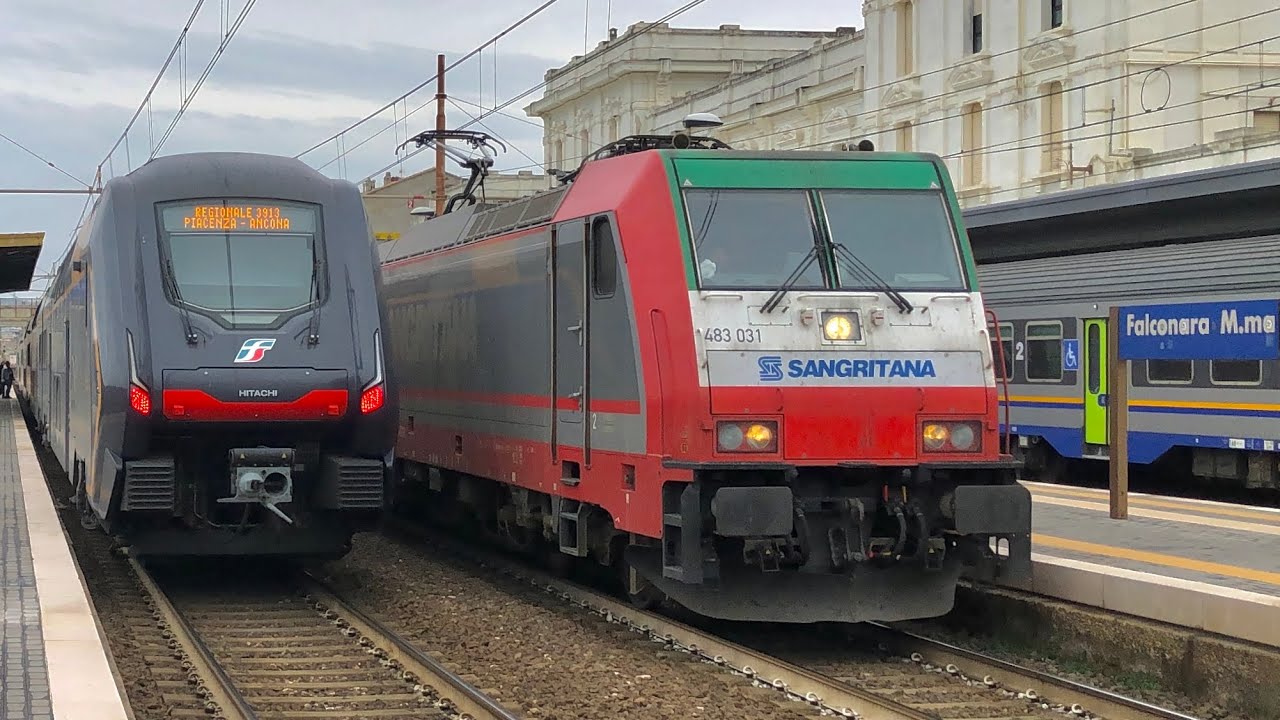 TRENI DI OGNI TIPO IN ARRIVO, PARTENZA E TRANSITO ALLA STAZIONE DI FALCONARA MARITTIMA!