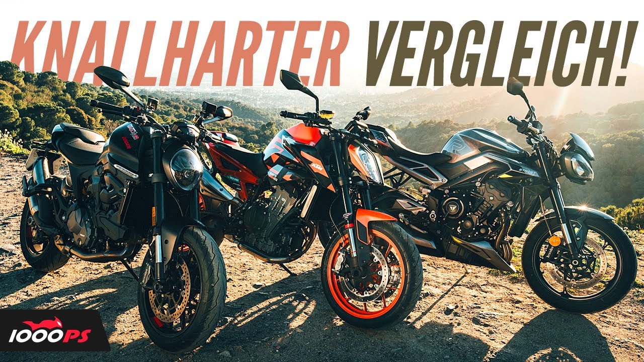 Knappe Kiste! Ducati Monster vs. KTM 890 Duke GP vs. Triumph Street Triple R 2023