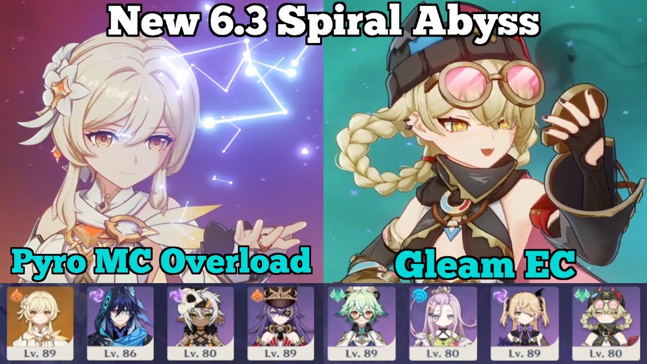 6.3 Spiral Abyss 12 | 4 Stars Clear - Pyro MC Overload and Gleam Electro-Charged | Genshin Impact