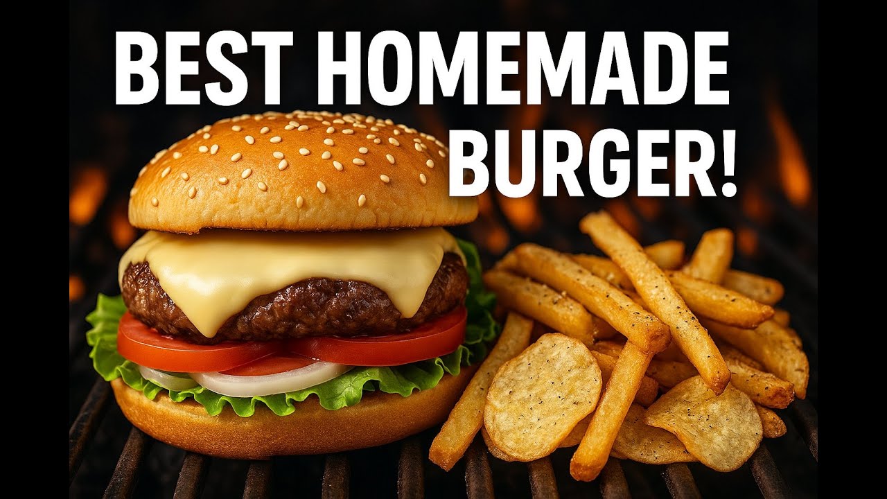 Ultimate DIY Burger + Hand-Cut Fries & Chips (No Talking, Just Sizzle)