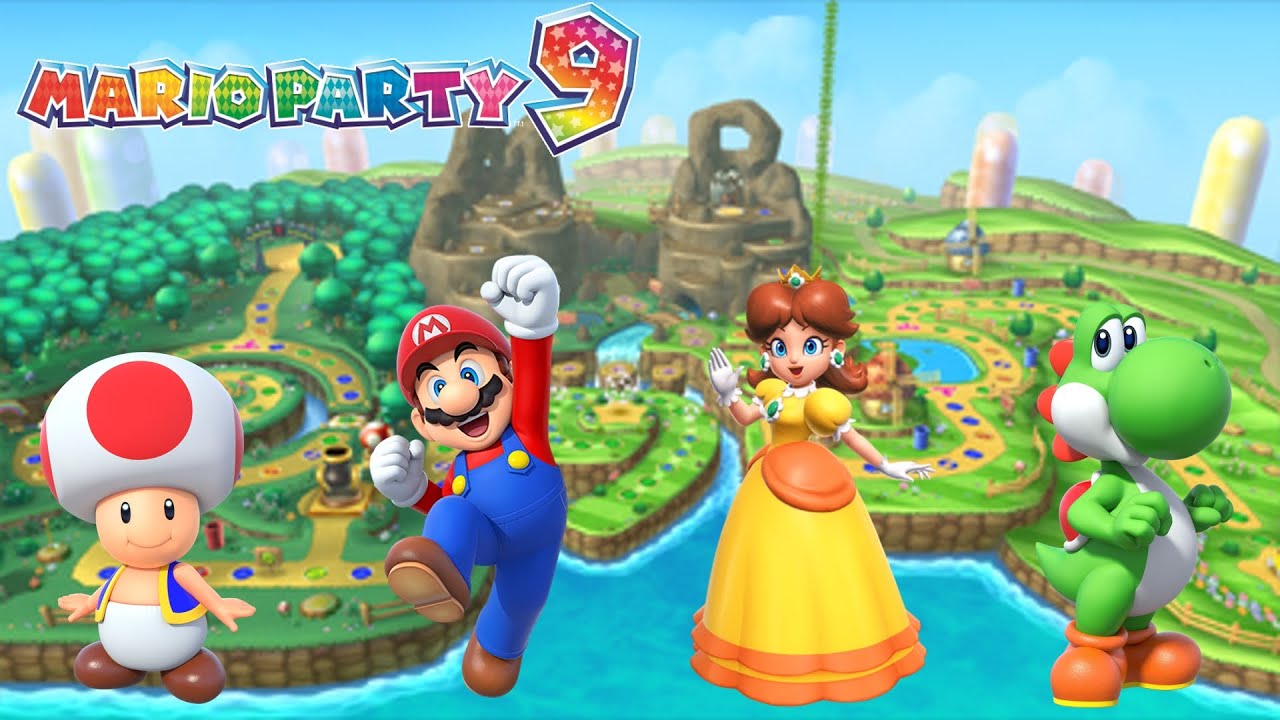 Mario Party 9 - Toad vs Mario vs Daisy vs Yoshi - Toad Road