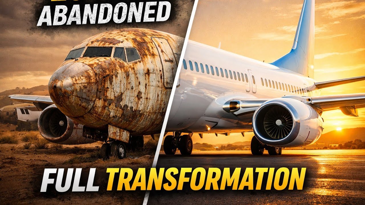 Asmr Abandoned Airplane Restoration👉 40 Years Old plane in desert  #restoration #planerestoration 