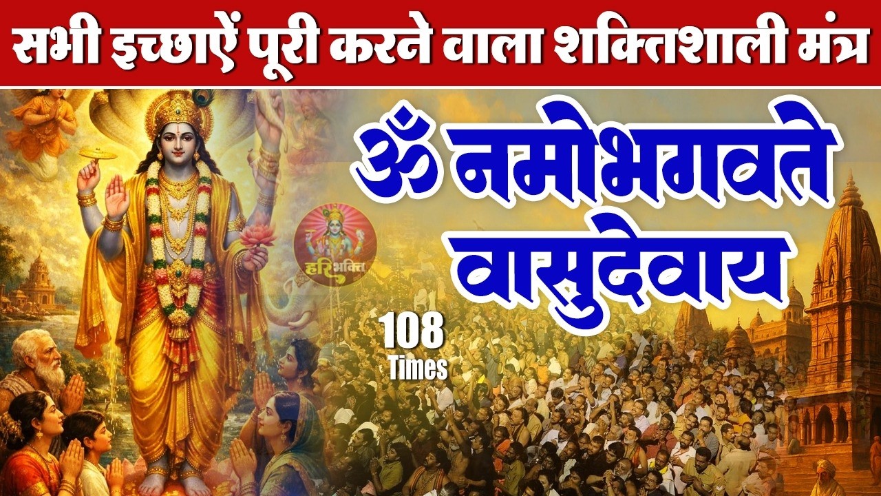 शक्तिशाली विष्णु मंत्र | ॐ नमो भगवते वासुदेवाय | भगवान विष्णु मंत्र 108 Times | Powerful Mantra