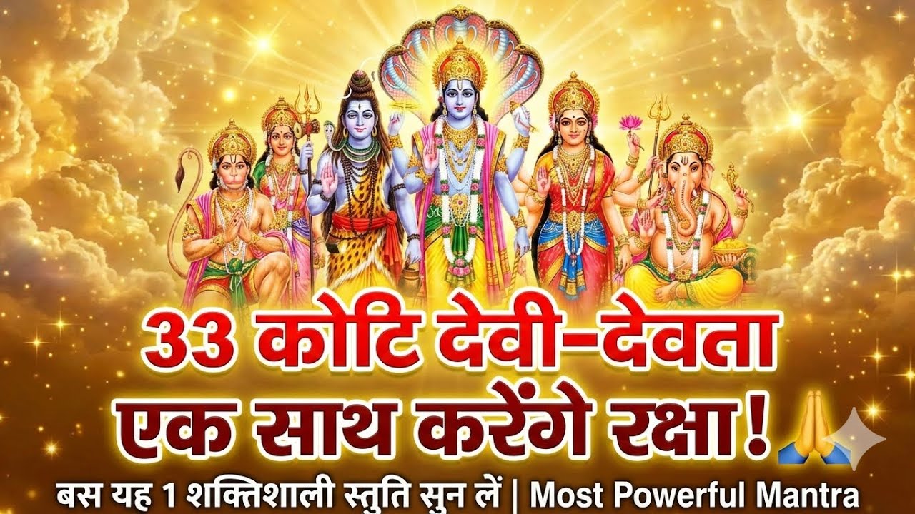 33 कोटि देवी-देवता एक साथ करेंगे रक्षा! 🙏 बस यह 1 शक्तिशाली स्तुति सुन लें | Most Powerful Mantra