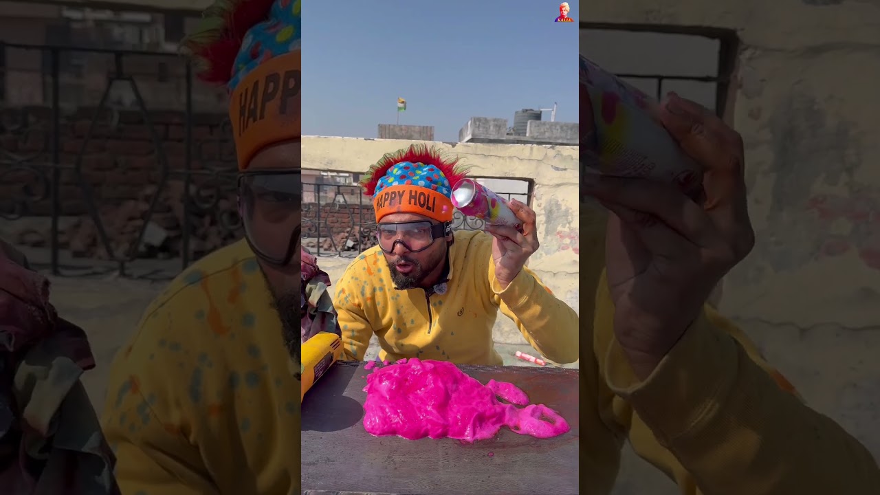 crazy holi experiments | cut holi spray with cutter #experiment #holi2026 #holi