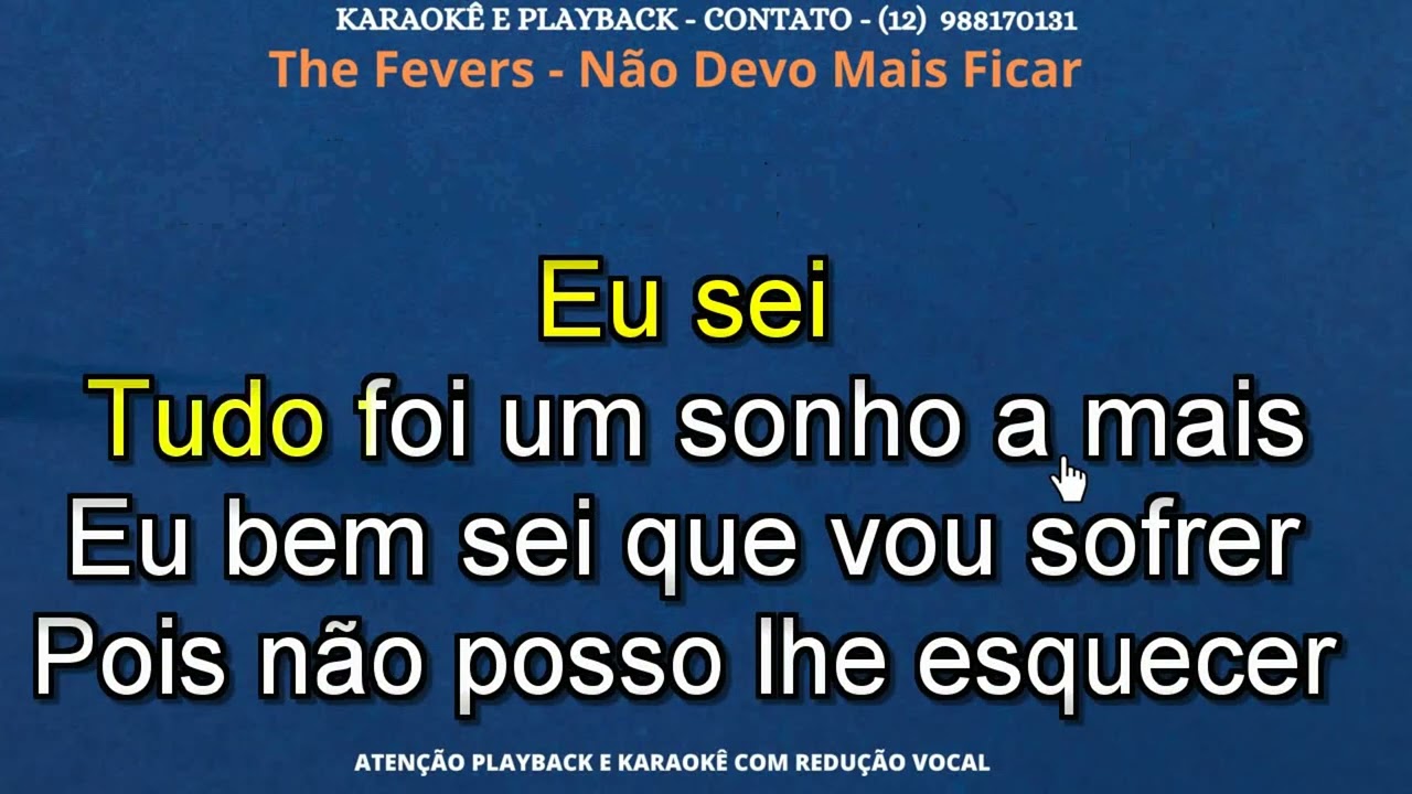karaokê - THE FEVERS -   NÃO DEVO MAIS FICAR - cont (12) 988170131