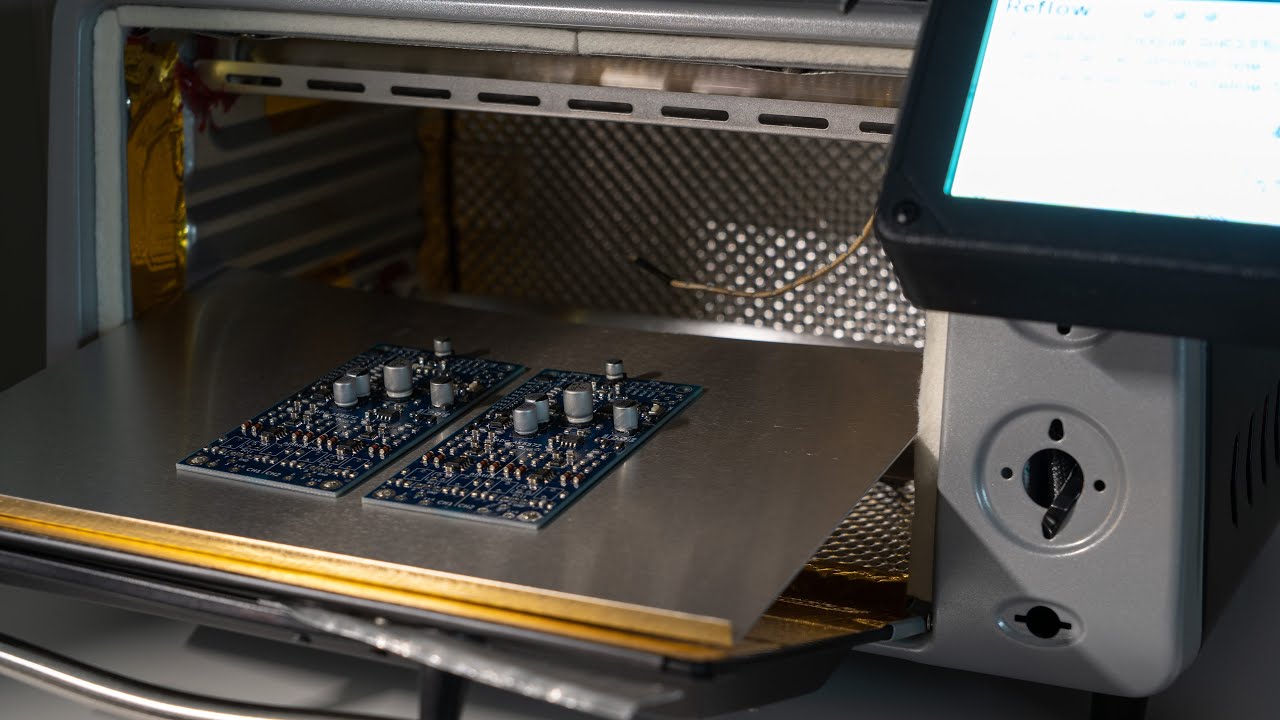 Test Run of DIY PCB Reflow Oven Made of Two Toaster Ovens and Controleo3 Kit