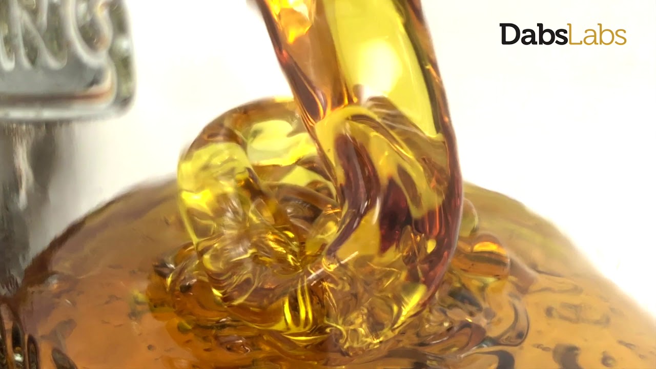 Pouring Raw THC Distillate Hash Oil. Mesmerizing!