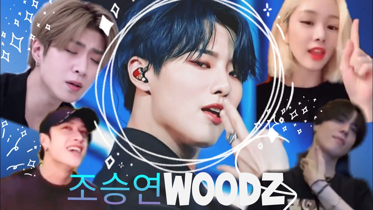 Kpop idols listening, singing and dancing to Woodz