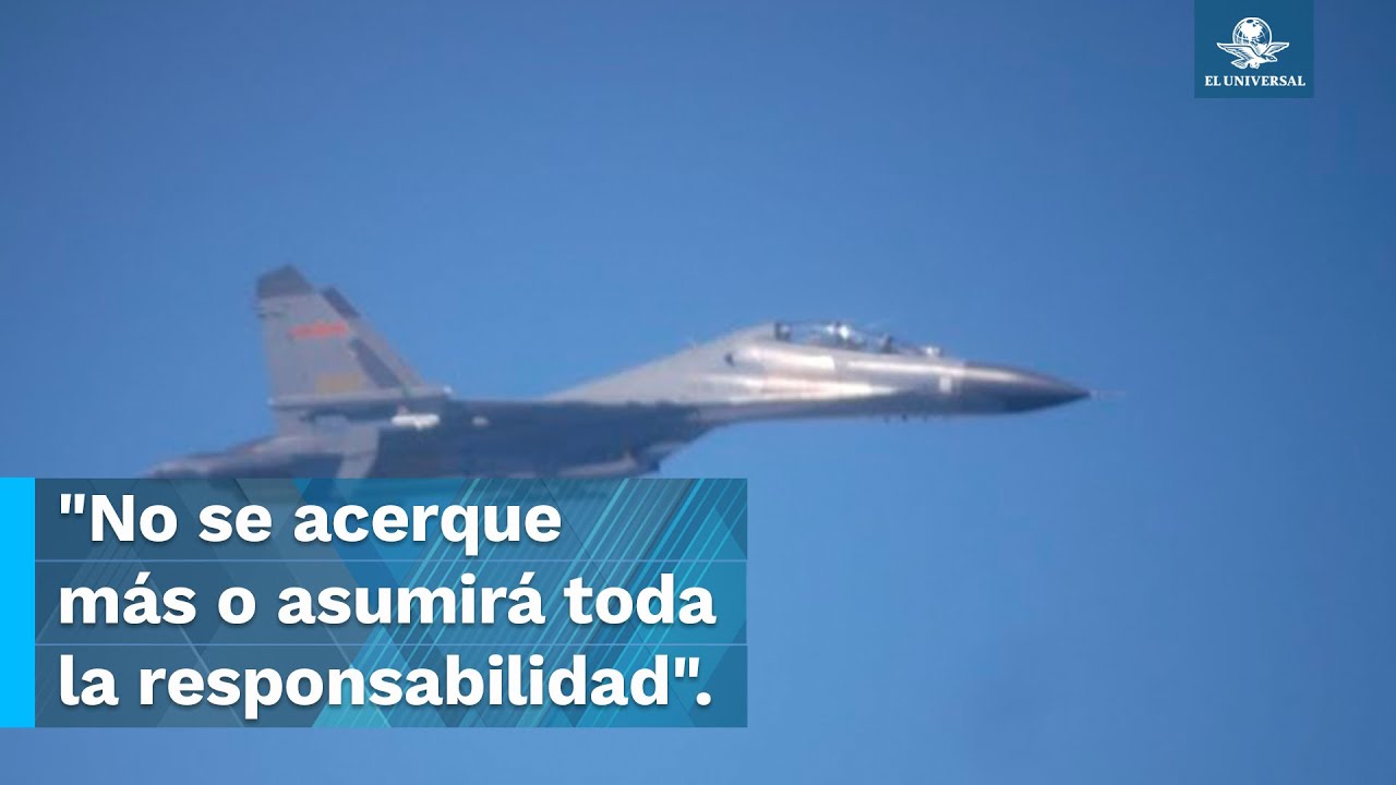 Avi&oacute;n caza chino amenaza a otro de EU en los aires