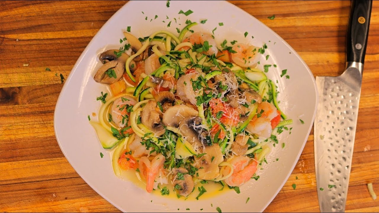 Shrimp and Zoodles - Keto Friendly  - healthy zucchini recipes