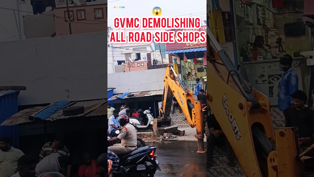 GVMC Demolishes Roadside Shops | Vizag Latest Update | 2025 #ytshorts #youtubeshorts #latestnews