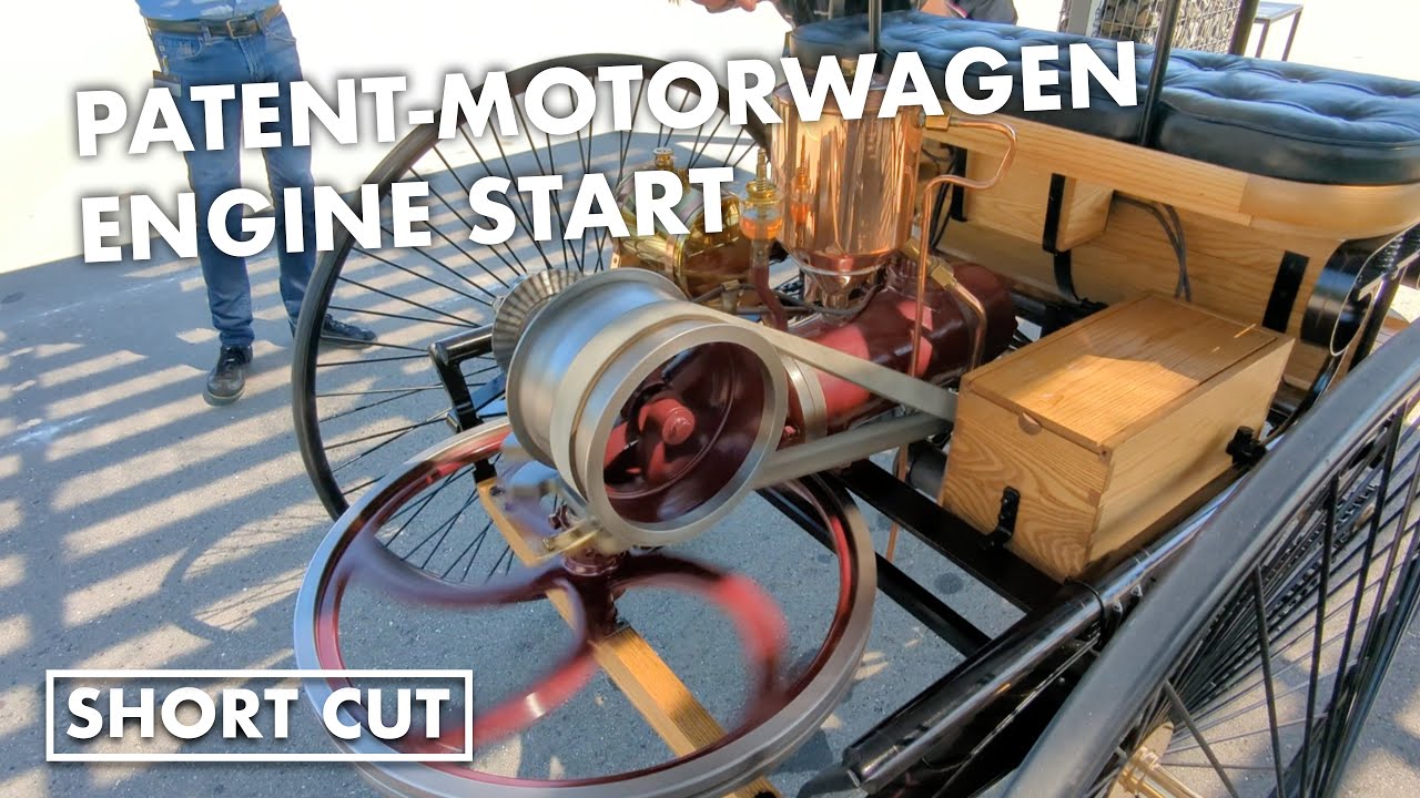 Benz Patent-Motorwagen from 1886 engine start