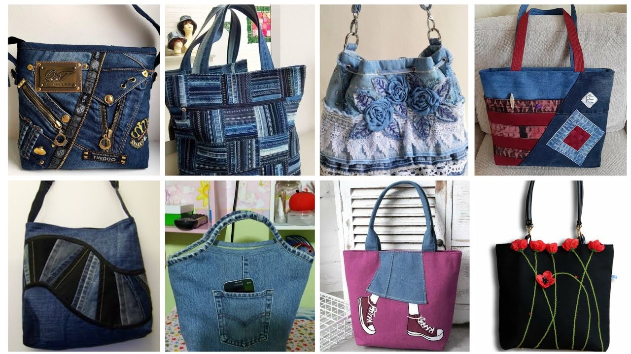 Beautiful denim jeans bags pers ideas for girls 