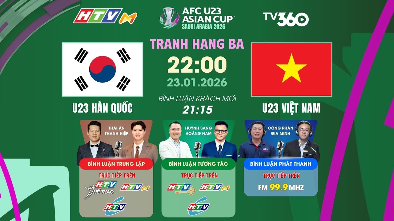 🔴TRỰC TIẾP: U23 HÀN QUỐC - U23 VIỆT NAM | BÌNH LUẬN GIỮA TRẬN | VCK U23 CHÂU Á 2026 | 23/01/2026