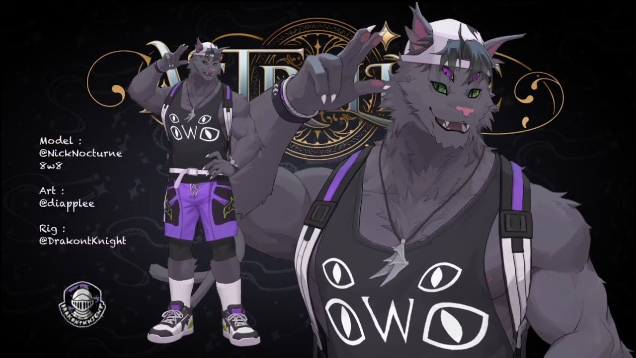 Live2D Model Showcase - Nick Nocturne's Gym Outfit