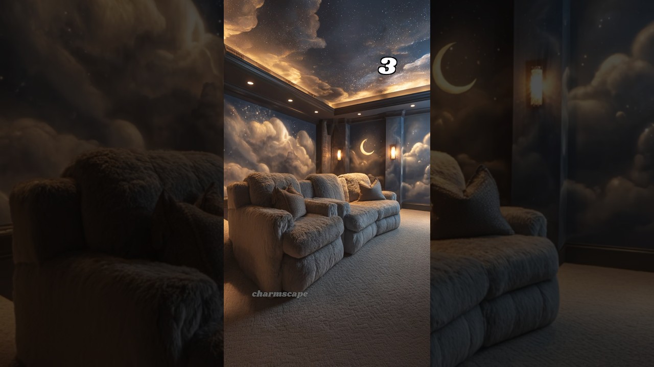 Which home theater do you pick? #movienight #housetour #aesthetic #cozynights #vibes #homedecor