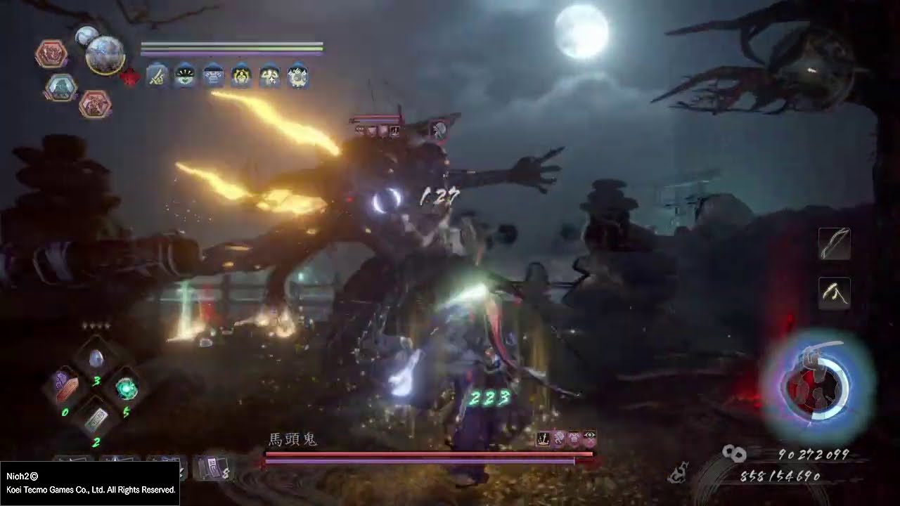【仁王2】三週目最後呈現的三套配裝傷害測試~~ nocf最愛武器 旋棍, 死神刀與手斧。。配裝完畢！三套後封片到新DLC!!